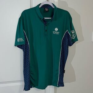 New‎ Mens Aramco Team Series Tennis 🎾 Saudi Golf Polo Shirt Green/Blue XL Killer